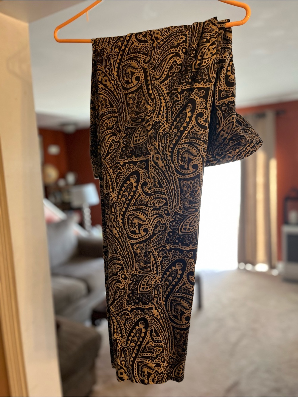 Lauren Ralph Lauren Black and Tan Paisley Jumpsuit/Pants